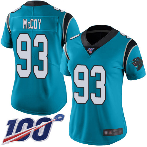 Carolina Panthers Limited Blue Women Gerald McCoy Alternate Jersey NFL Football #93 100th Season Vapor Untouchable